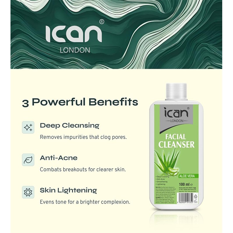 ican London Aloe Vera Deep cleansing Facial Cleanser 2 x