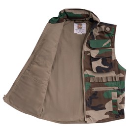 Rothco Kids Ranger Vest (US, Alpha, X-Small, Regular, Woodland Camo)