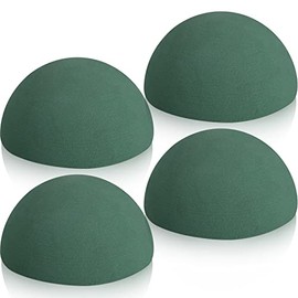 Boao Floral Dry Foam Half Ball 4 Pack Green Floral Foam 5.5 x 2.8 Inches Round Foam Block Dry Balls Craft Supplies Large Flower Styrofoam Craft Foam for Artificial Plant Floral Arrangement Decor
