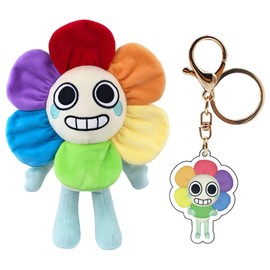ZGCXRTO Dandy Game Plush Toy, Horror World Games Plush Toy and Keyring, Dandy Scary Game Plush Toy, Stuffed Plush Animal Doll Pillow Gifts for Boys, Girls, Children (Colour)