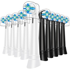 10PACK iO Replacement Heads Compatible with Oral b iO 2/3/4/5/6/7/8/9/10 Series Electric Toothbrush,Gum Care Toothbrush Head Compatible with Oral b iO Replacement Heads,Black/White