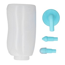 Nasal Sinus Rinse Irrigation Tilt Angle Rhinitis Relief Sinus Rinse Bottle with 2 Nozzles for Adult Children 500mL