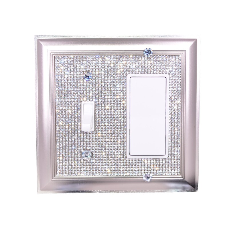 Classy Bling Rhinestone Wall Plate Cover (Toggle Rocker)