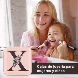 Alajero de Viaje para Mujer - Joyero Portátil con Compartimentos - Regalo de Joyería - Ideal para Madres - Organizador de Accesorios (J)