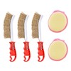 MEMOFYND 3-Piece Handle Wire Brush, 2-Piece Sponge Wire Brush, Multi-Function