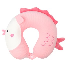 TROYSINC Travel Pillow, Cute Fish Headrest, Travel Sleeping Pillow for Children and Adults, Neck Pillow, Travel for Airplane Chair, Home and Office Sleeping Pillow (Pink)