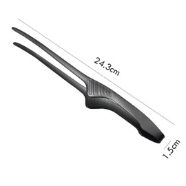 LLiKZio Yakiniku Tongs, Stainless Steel, For Camping, Barbecues, Condiments, Cooking, Fried Food, Pasta (Set of 2), 9.4 inches (24 cm), Floating Tip, Slim, Easy to Grab, Anti-Slip, Dishwasher Safe