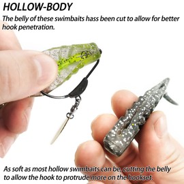 Fishing Lures for Bass, VMSIXVM Fishing Jig Head Swim Shad Lure, Soft Plastic Swimbaits with Paddle Tail, Trout Bass Sinking Baits Kit for Saltwater/Freshwater, Fishing Gear and Fishing Gifts