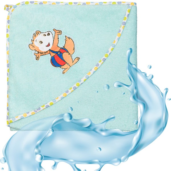 Smithy Hooded Towel Baby | Bobo Seven Sleeper | Hooded Bath Towel for Newborns | 0+ Months to 5 Years | Boy and Girl (80 x 80 cm)