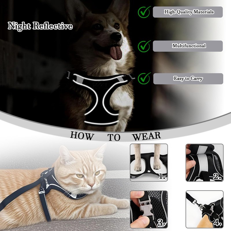 Reflective Anti-Pull Dog Harness & Leash Set | Adjustable Step-in