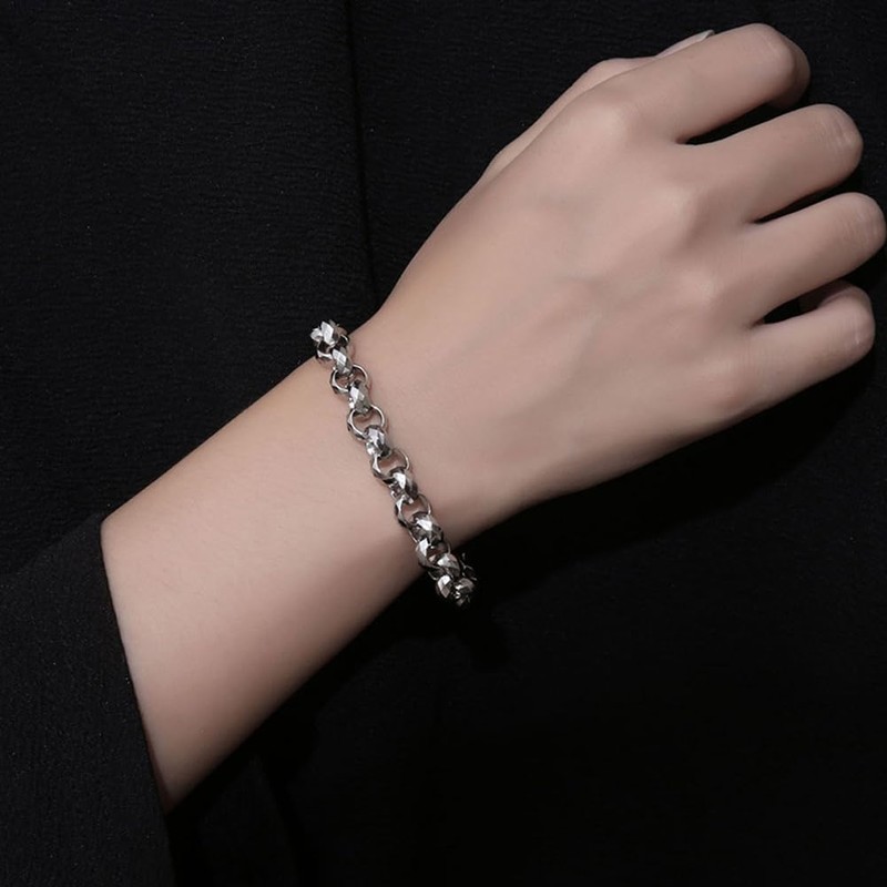ULLMYYL Unisex Stainless Titanium Steel Chain Bracelet for Men Women