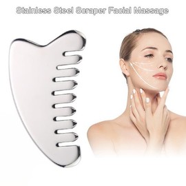 스테인리스 스틸 구아샤 페이셜 툴 침술펜 스킨 탄력 마사지 뷰티 반사요법 지압 바 바디 아이즈용 [04 2] Stainless Steel Gua Sha Facial Tool Acupuncture Pen Skin Elasticity Massage Beauty Reflexology Acupressure Bar for Body and Eyes [04 2]