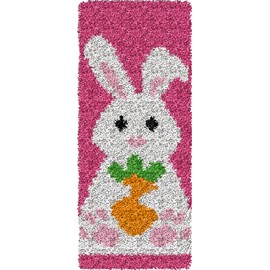 YP Latch Hook Kits for Kids Adults DIY Rug Tapestry Kits with Printed Canvas Embroidery Kits Festival Gifts Home Decoration (Rabbit, 17.3inch X 7.5inch)