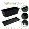 Lysjtsr 12Pcs 17Inches Rectangle Planter Box with Drainage Holes and