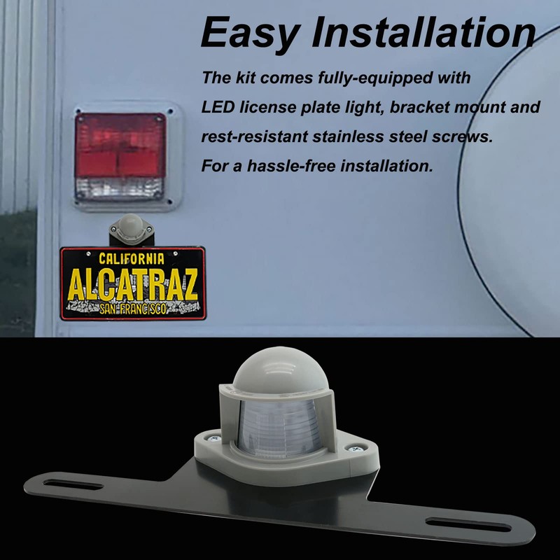 DUNTUO LED License Plate Light [+Bracket Mount] Number plate lamp