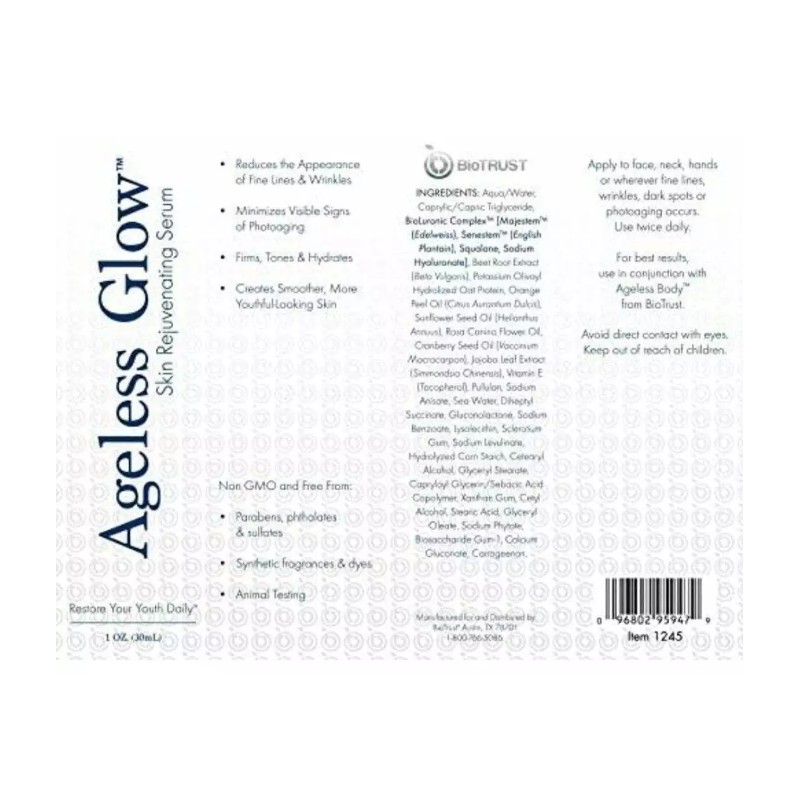 Biotrust Ageless Glow Serum Experience Youthful Radiance