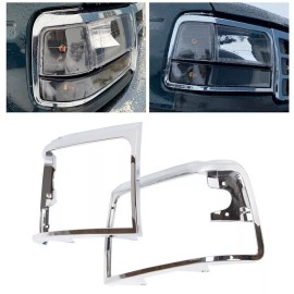 Autoparts For Ford Bronco F150 Pickup Truck Chrome Headlight Headlamps Trim Bezel Pair Set