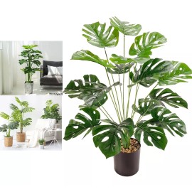 WX 75cm Monstera18hojas Planta Artificial Decoracion Con Maceta
