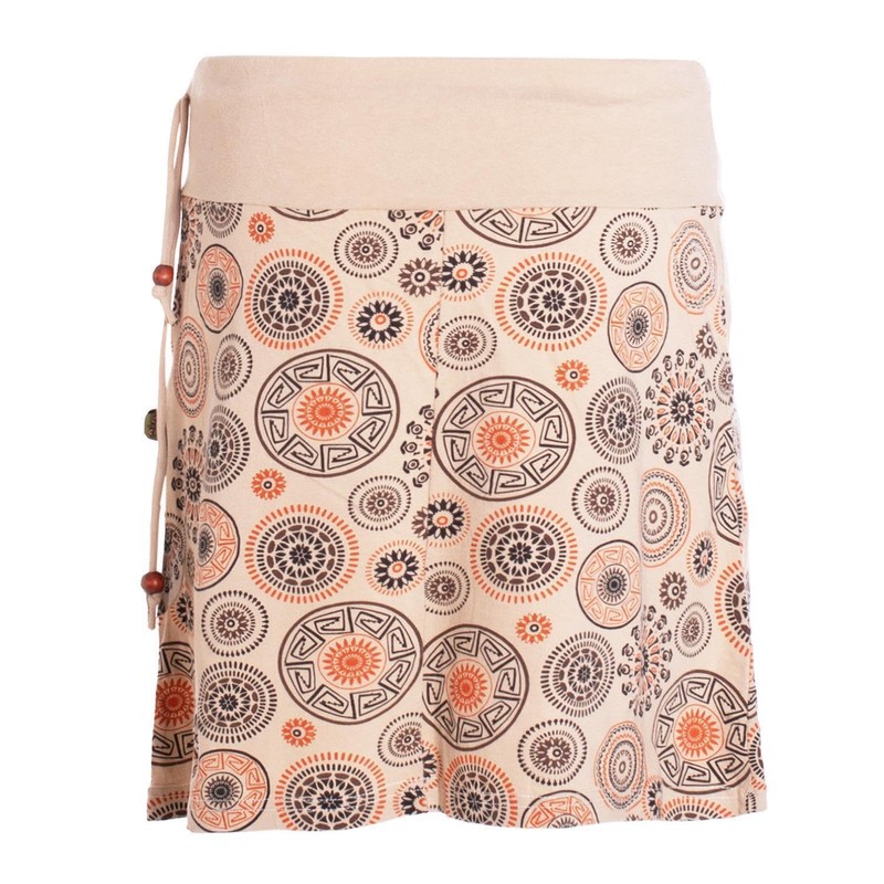 Vishes Alternative Bekleidung - Damen Mini-Rock Baumwolle Mandala-Muster extra breiter