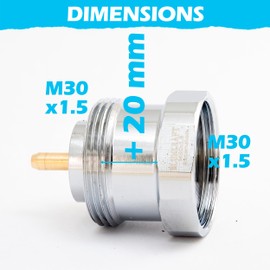BLUMKRAFT Extension 20 mm for Thermostatic Valve M30 x 1.5 Compatible with Oventrop Unibox, Unibox T and Unibox Plus