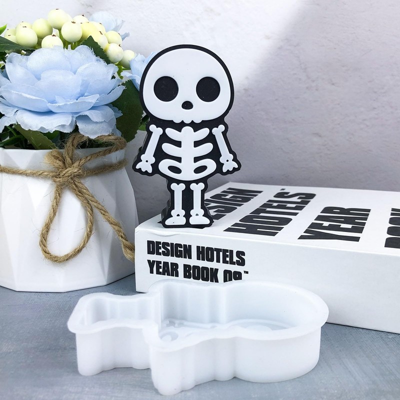 Duawenki Human Skeleton Shape Car Freshie Silicone Mold for Making