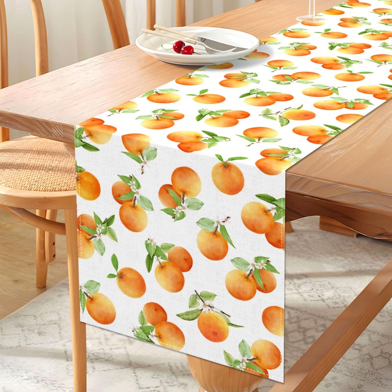 Vohado Orange Citrus Table Runner Little Cutie Themed Birthday Party