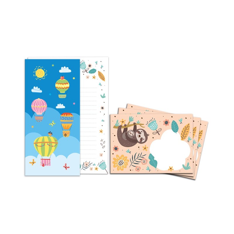 Letter Pad with Envelope for Children Animals Sloth Writing Paper