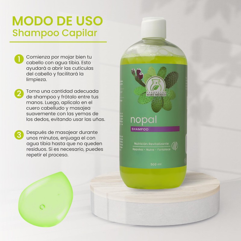 Shampoo Con Extracto De Nopal Revitalizante Productos Mart Mexico 500