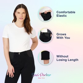 Savi Parker Women's Maternity Jeans Straight Leg - Maternity Pants Elastic High Waist - for Spring and Summer - Pregnant Women Clothes for All Seasons - BCI Certified (Black Rinse, Extra Large)