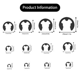 E-Clip Kit, 1000 Pcs E-Clip External Retaining Ring Clips for Circlip Pliers, Internal External Retaining Snap Opening Ring Circlips Kit, E-Clip Retaining Snap Opening Ring Circlip Kit, 13 Sizes