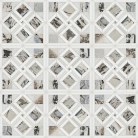 MSI Tessere Pattern Polished Marble Mosaic Floor and Wall Tile for Bathroom, Kitchen Backsplash, Accent Wall Tile, and Shower Wall Tile,Sample