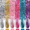 MM11 Esmaltes De Uñas Gel Con Purpurina Dorada Plateada 6
