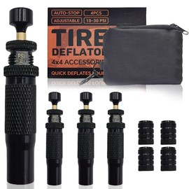 ADILIKADII Kit de Aire Ajustable para Neumáticos de Parada Automática，4 Piezas de Válvula de Desinflador de Veumáticos con Bolsa de Almacenamiento, Accesorios Ajustable para Jeep Coche Camión ATV