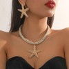 Nayyana Boho Gold Jewellery Set Starfish Pendant Necklace Earrings Set