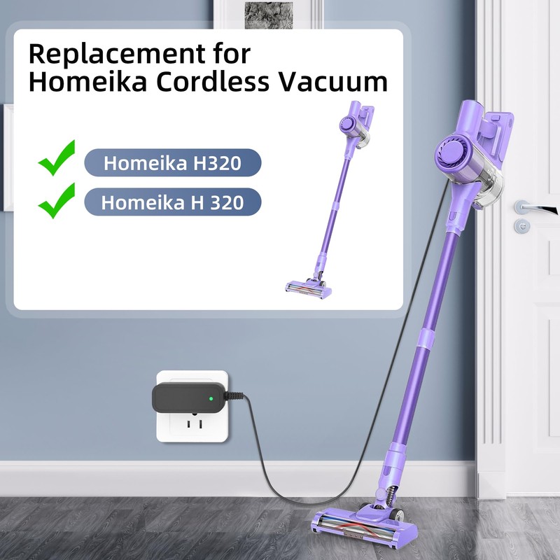 26.5V Power Cord for Homeika Cordless Vacuum Cleane, Power Supply
