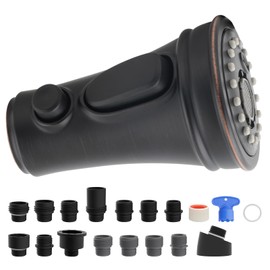 iFealClear Universal Pull Down Kitchen Faucet Spray Head, 3 Function Kitchen Sink Sprayer Replacement Nozzle, Compatible with Moen, Delta, Kohler, American Standard, 15 Adapters, Oil Rubbed Bronze