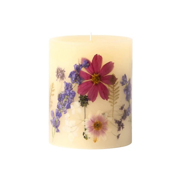 Rosy Rings Round Botanical Candle Roman Lavender - Aromatherapy Candles, Long Lasting Candles, Botanical Candles, Home Decor 6.5" 200 Hour Burn Time