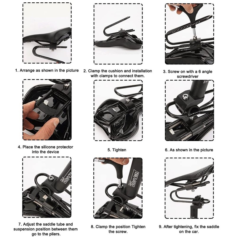 CLIUNT Shock Absorbing Seat Spring, Bicycle Seat Post Damper, Bicycle