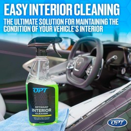 Optimum No Rinse Wash and Shine with New Interior Cleaner – 32 oz ONR Car Wash with 17 oz Car Interior Cleaning Solution for Leather, Upholstery, Carpet, and Interior Trim