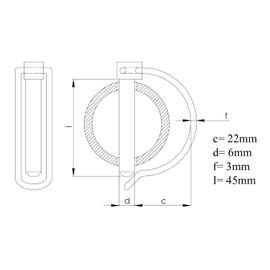 Design61 2x Folding Pipe Pin 6 x 45 mm Galvanised