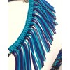 fringe breast collar paracord horse tack turquoise blue purple