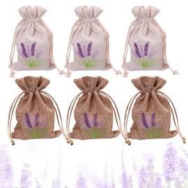 Pack of 6 Lavender Bags Empty, Lavender Bags for Filling, Lavender Bags, Empty Bags, Cotton Bags, Small Scented Bags, Wardrobe Linen Bags, Lavender Bags with Drawstring for Car Cabinet