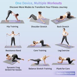 Pilates Board with Auto-Rebound Resistance, 7-in-1 Multifunctional Home Workout Pilates Equipment with Bag & Towl - Reformer Pilates Machine for Core Strengthener, Ab Workout, Glute & Leg Toning