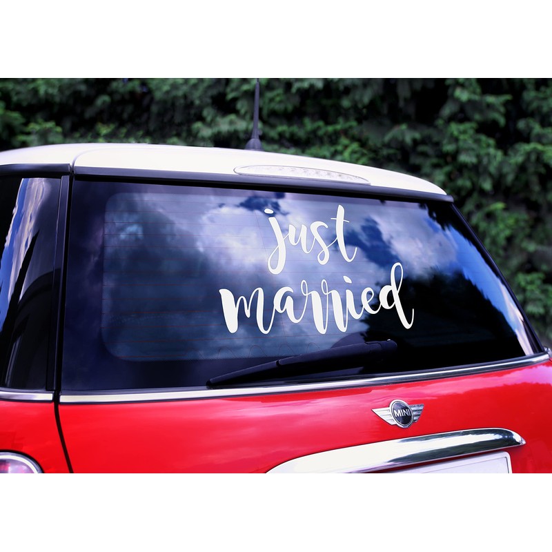 Miss Pretty London Wedding day car sticker - Just married,