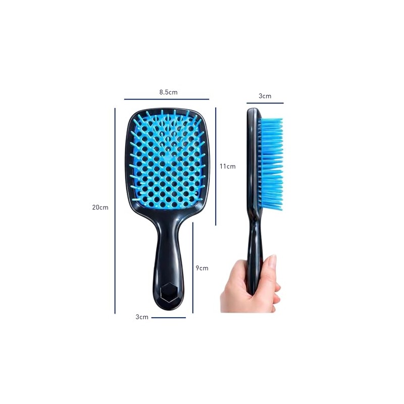 Bluelander Cepillo para Cabello Antinudos con Mango Ergonómico, Cepillado Sin