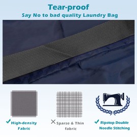 Coomee Heavy Duty Laundry Bag 2 Pack XL Nylon Laundry Bags with Straps, Washable Large Dirty Clothes Organizer with Drawstring Closure, Travel Washing Bag Fit a Laundry Hamper or Basket