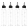 PATIKIL 110 ml/4 OZ Plastic Squeeze Bottles with Black Twist