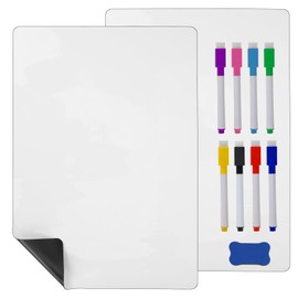 Hisredsun A4 Magnetic Dry Erase Whiteboard Sheets for Refrigerator, 3 Whiteboard Pens, 1 Eraser, Monthly Planner Sheet, Magnetic Soft Dry Erase Board for Home, Office, School