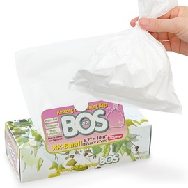 BOS Amazing Odor Sealing Disposable Bags, for Pet Waste (for small dogs) or Any Sanitary Product Disposal - Durable and Unscented[Size: XXS, Color: White] (200 count, Pack of 1) (200 Bags)