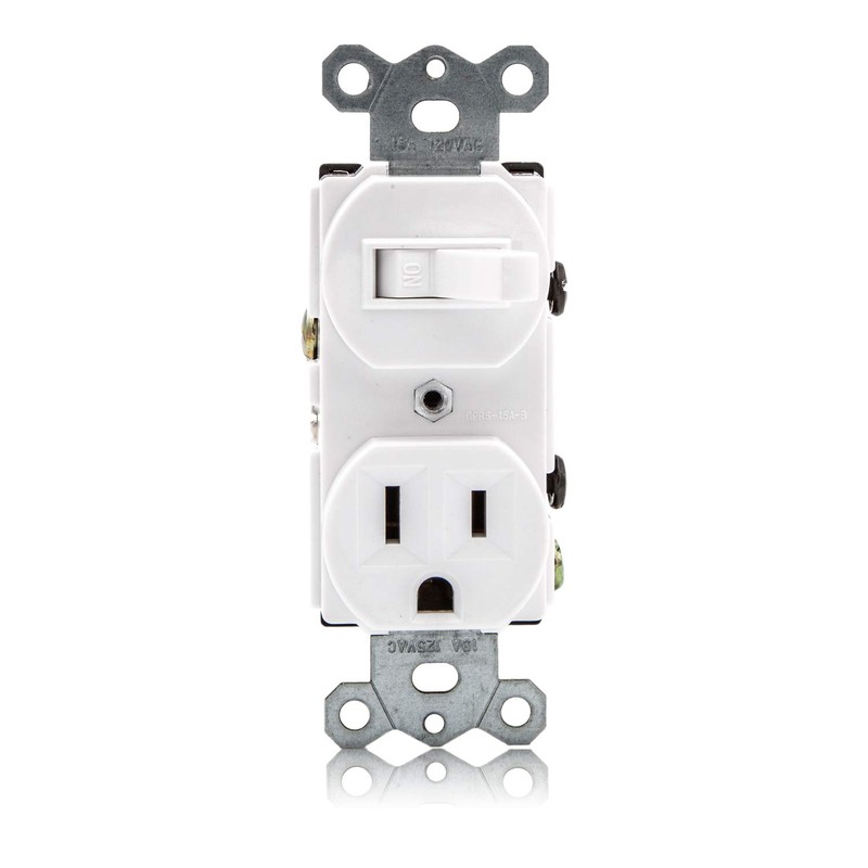 Maxxima Combination Toggle Light Switch and Outlet - Single Pole